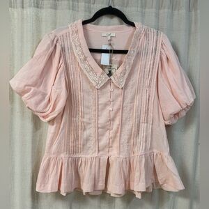 Baby Pink Button Up Blouse - By Easel